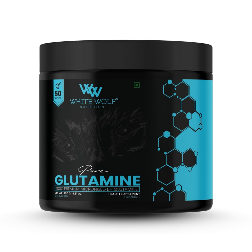 White Wolf Pure Glutamine Powder, 250g, 50 Ser