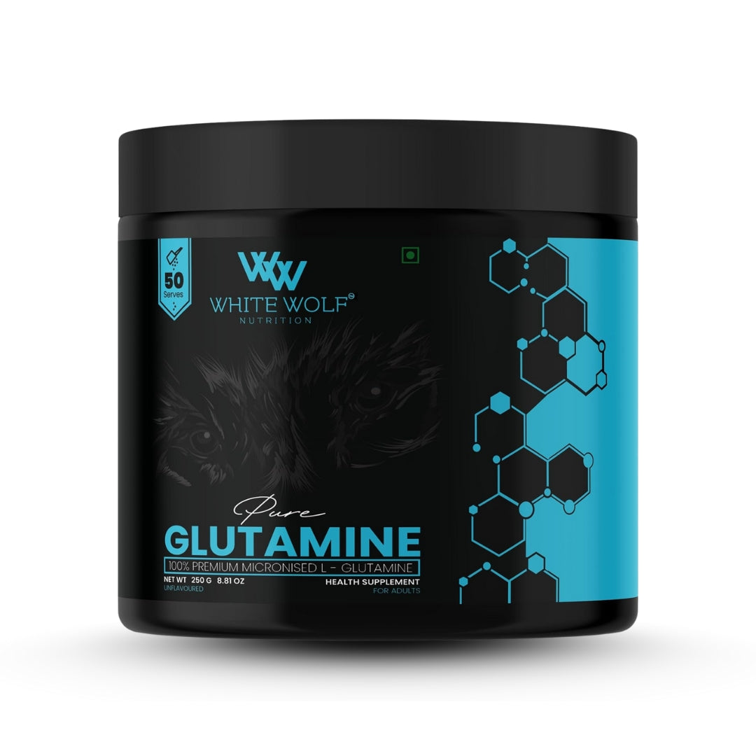 White Wolf Pure Glutamine Powder, 250g, 50 Ser