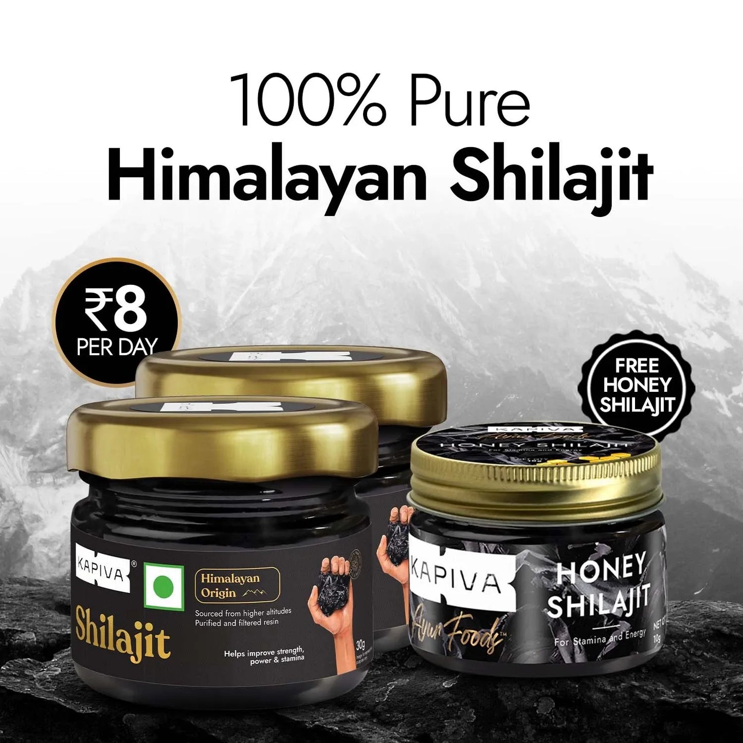 Kapiva Himalayan Shilajit | Pure Himalayan Energy & Stamina Support