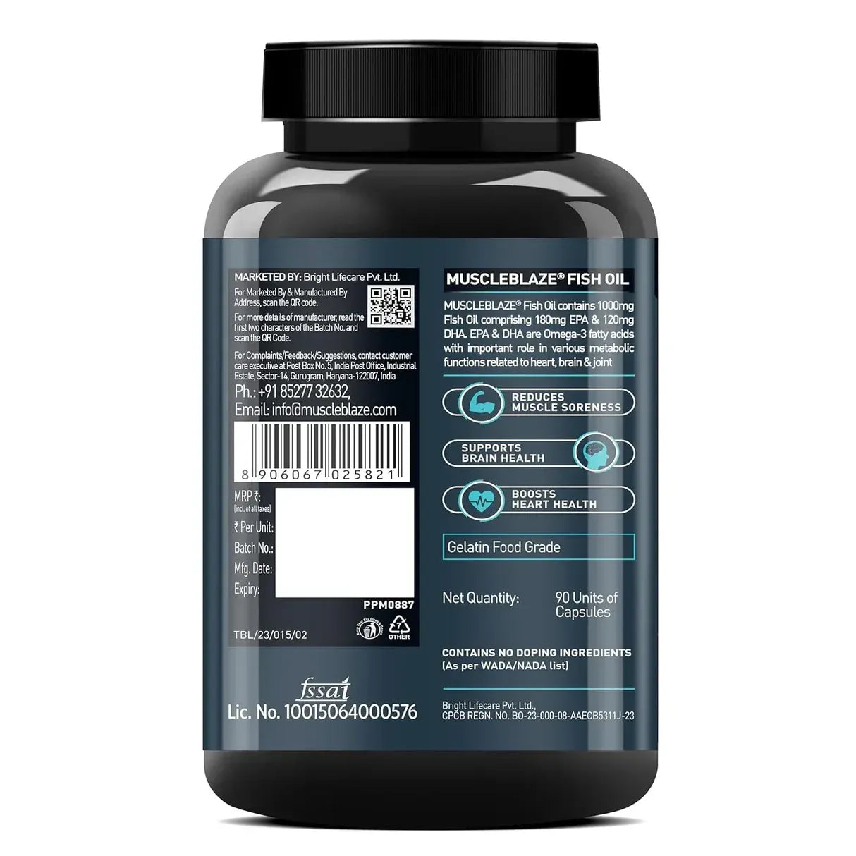 Muscle Blaze Omega 3 Fish Oil | EPA & DHA Wellness Support