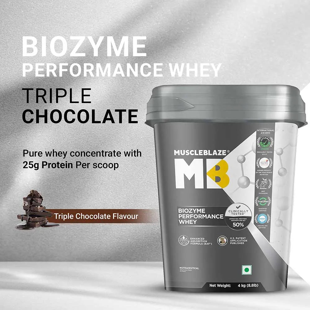 Muscle Blaze Biozyme Performance Whey Triple Chocolate