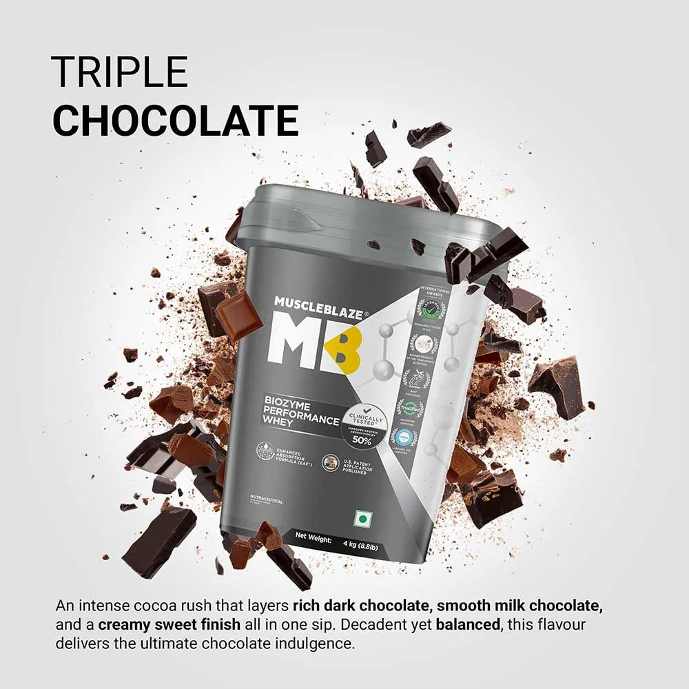 Muscle Blaze Biozyme Performance Whey Triple Chocolate