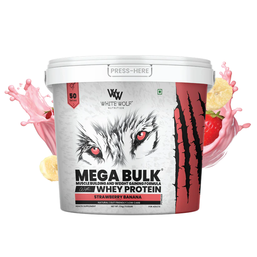 White Wolf Mega Bulk Mass Gainer With Whey Protein