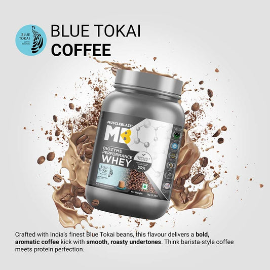 Muscle Blaze Biozyme Performance Whey Blue Tokai Coffee