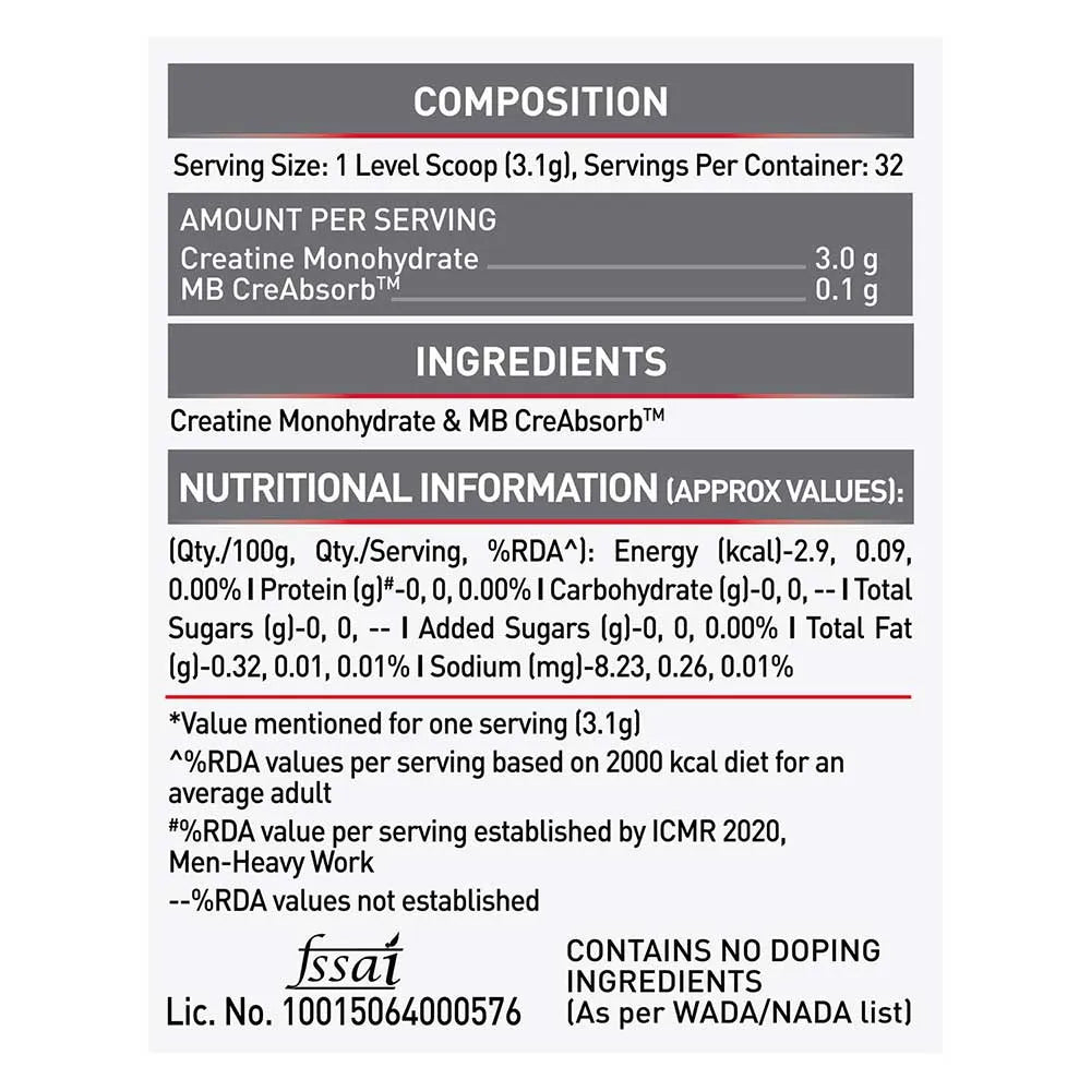 Muscle Blaze Creatine Monohydrate Creamp 100 G