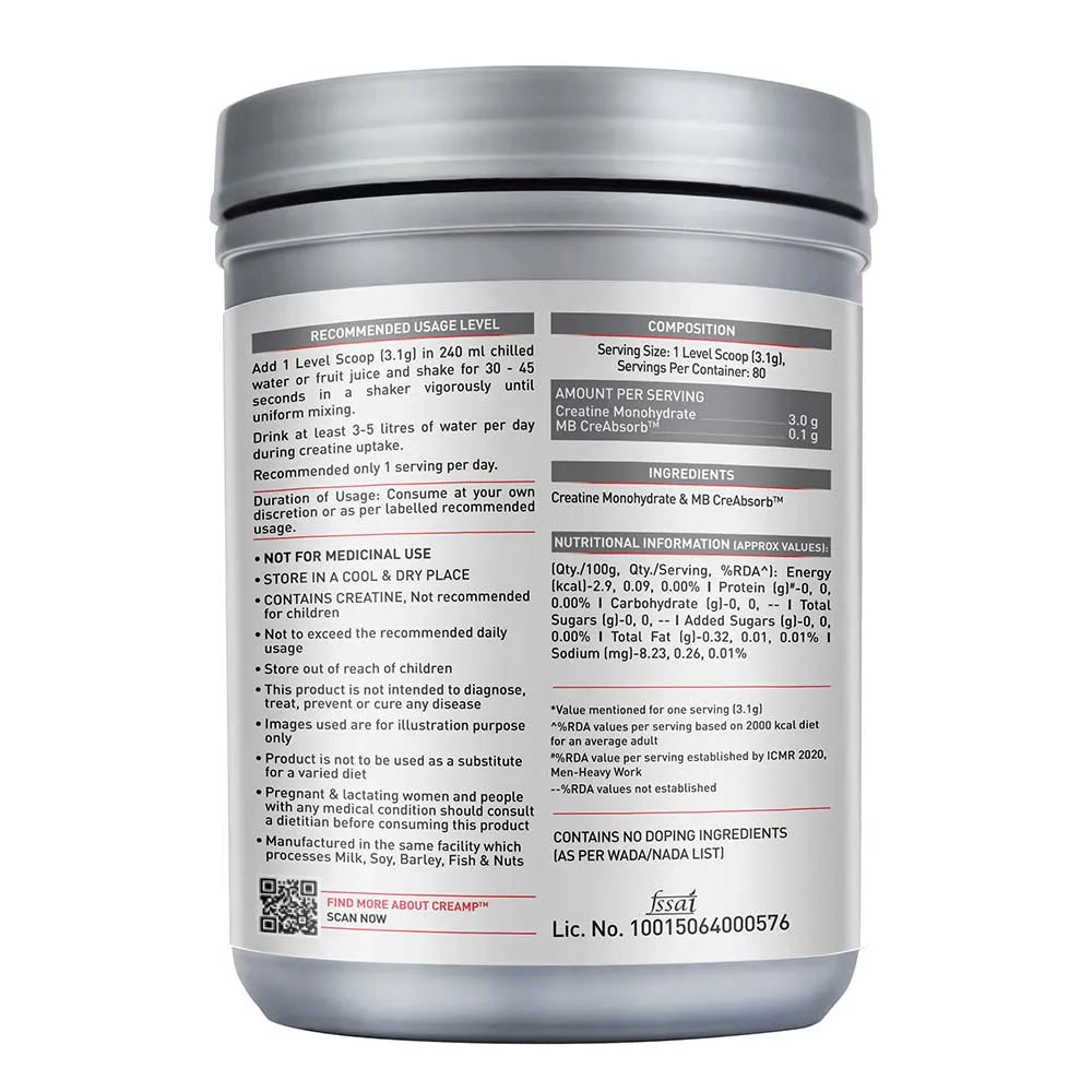 Muscle Blaze Creatine Monohydrate Creamp 250 G