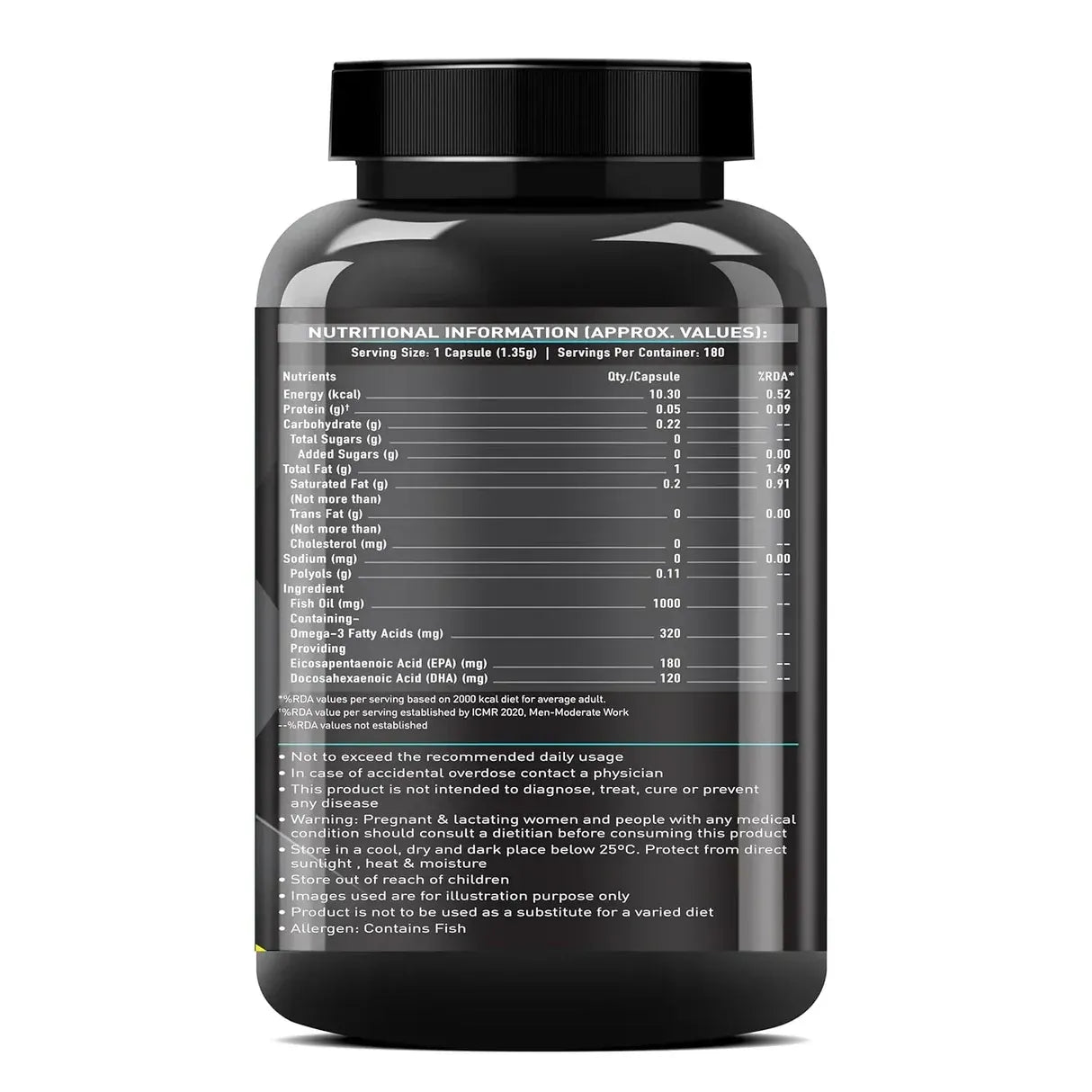 Muscle Blaze Omega 3 Fish Oil 180 capsules | EPA & DHA Wellness Support