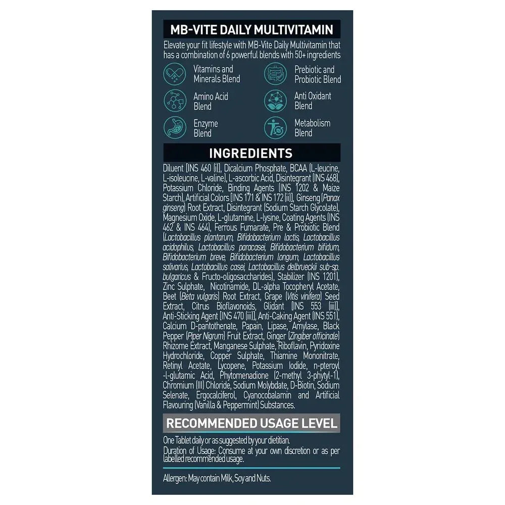 Muscle Blaze MB-VITE Daily Multivitamin 120 Tablet