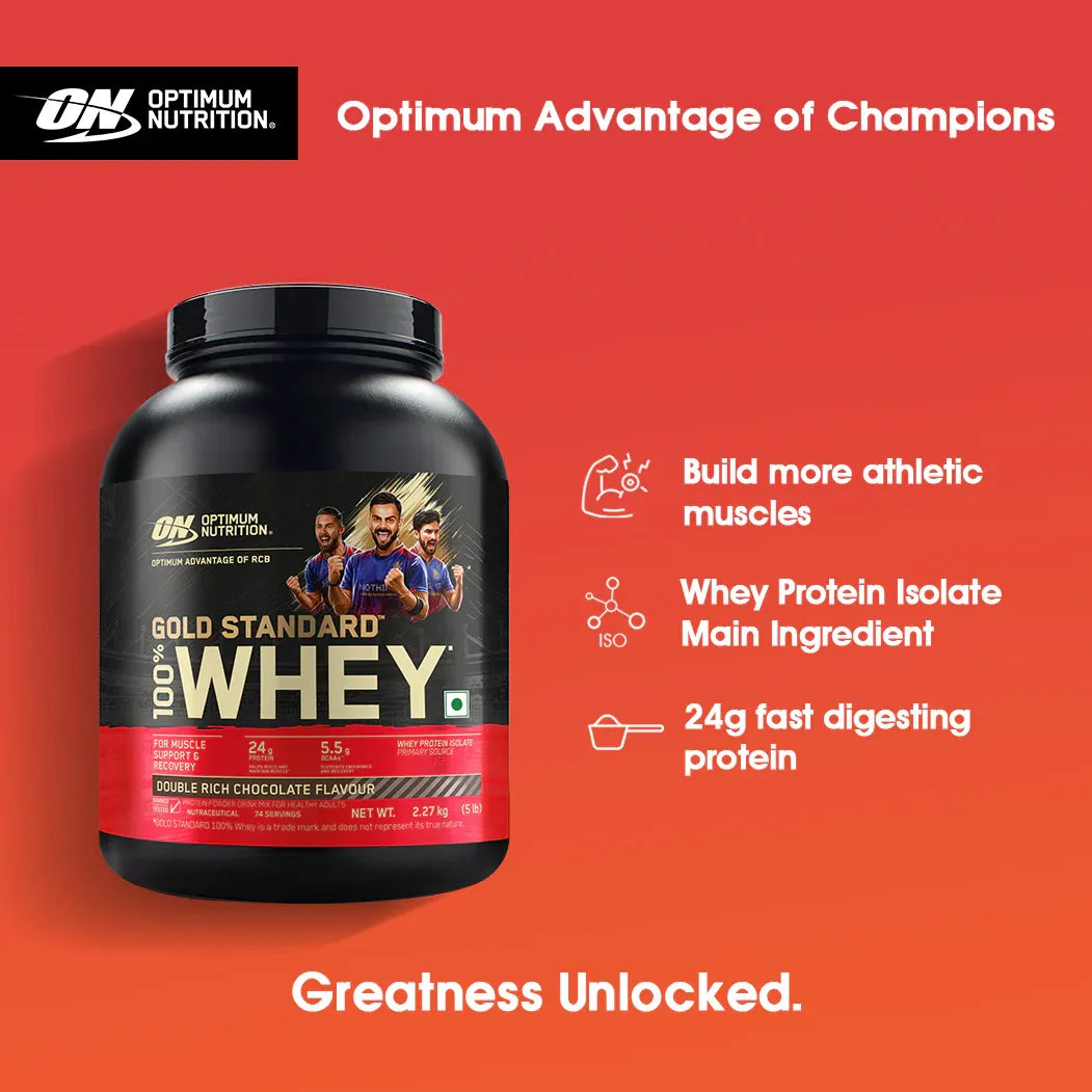 Optimum Nutrition Gold Standard 100% Whey Protein Powder - Double-Rich-chocolate