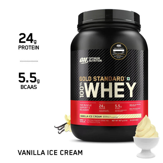 Optimum Nutrition Gold Standard 100% Whey Protein Powder - Vanilla Ice Cream