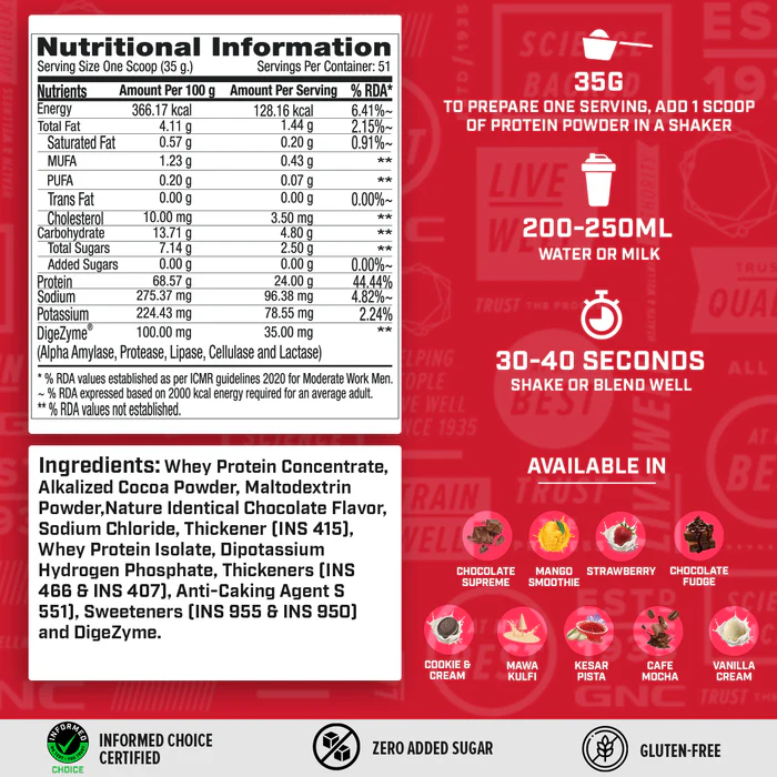 GNC 100% Whey Protein 4lbs