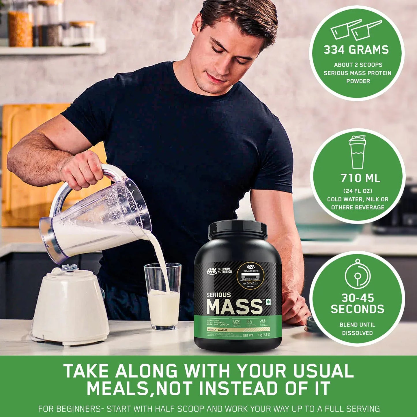 Optimum Nutrition Serious Mass Weight Gainer – Vanilla Flavour