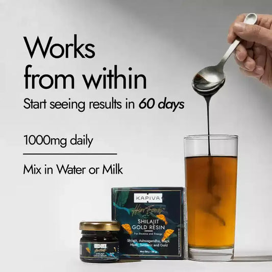Kapiva Shilajit Gold Resin | Premium Ayurvedic Stamina & Energy Support