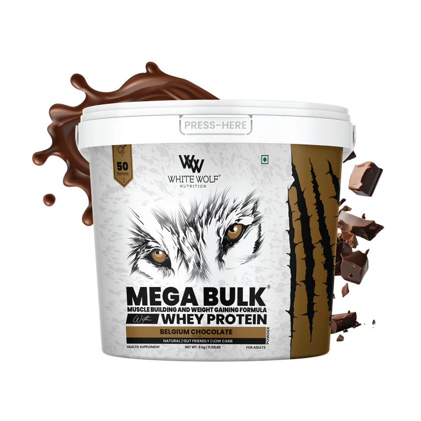 White Wolf Mega Bulk Mass Gainer With Whey Protein