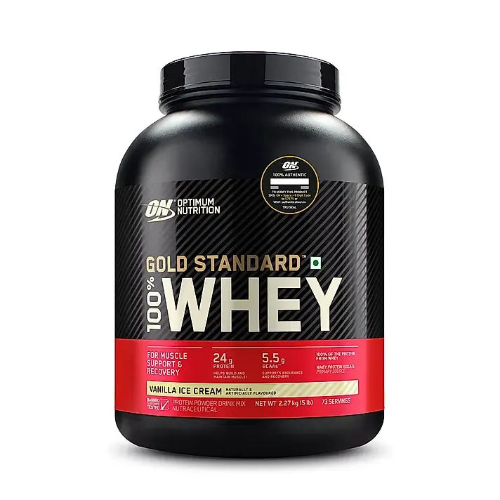 Optimum Nutrition Gold Standard 100% Whey Protein Powder - Vanilla Ice Cream