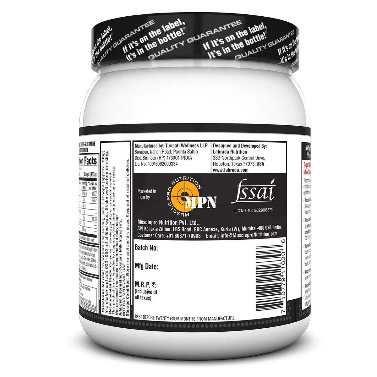 Labrada Muscle Mass Gainer | High-Calorie Muscle & Weight Gain Supplement