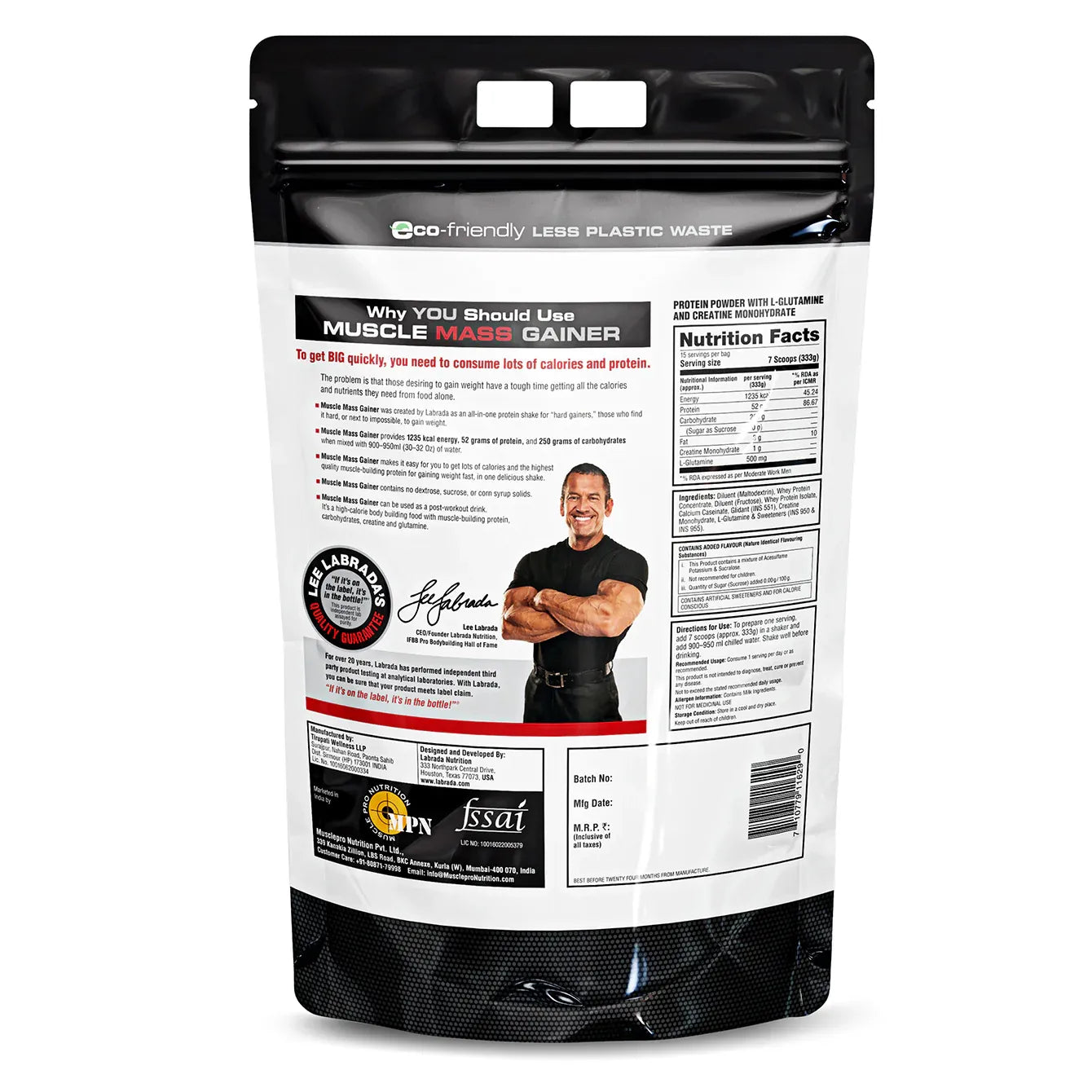 Labrada Muscle Mass Gainer | High-Calorie Muscle & Weight Gain Supplement